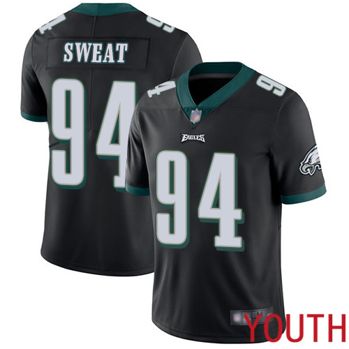 Youth Philadelphia Eagles #94 Josh Sweat Black Alternate Vapor Untouchable NFL Jersey Limited Player Football